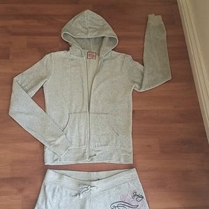 Juicy Couture grey velour hoodie n pants